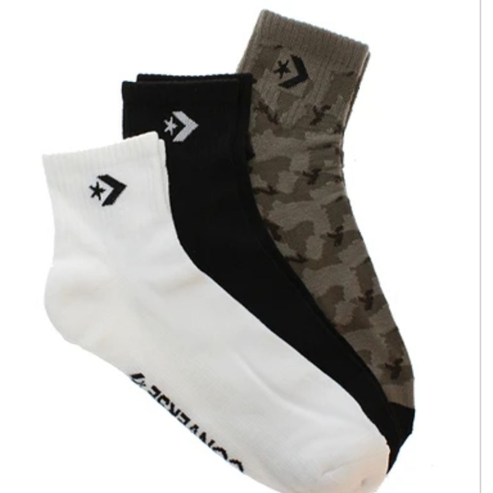 Converse 3-PK Half Cushion Chevron Star Logo Crew Sock